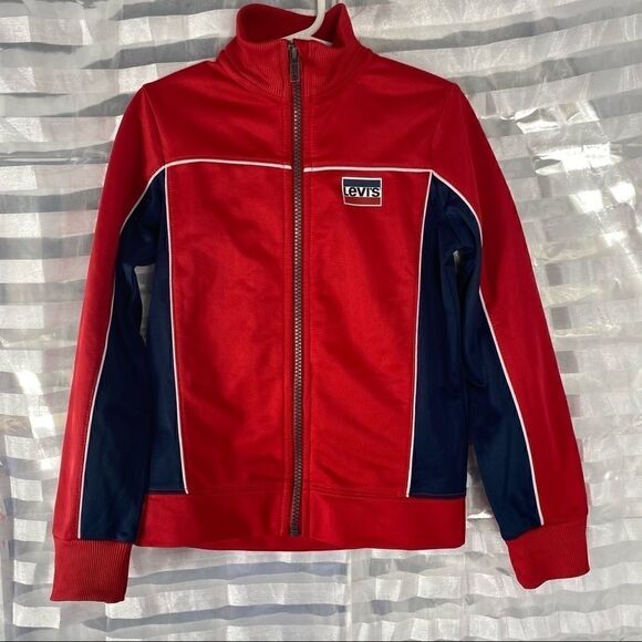 Levi Red/ Blue Zip Up Jacket - Picture 1 of 7